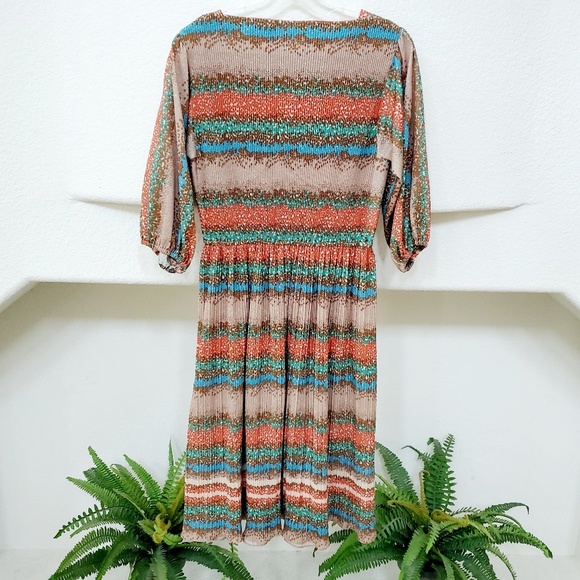 🔥Vintage Multi-Color Midi Dress - Picture 5 of 8